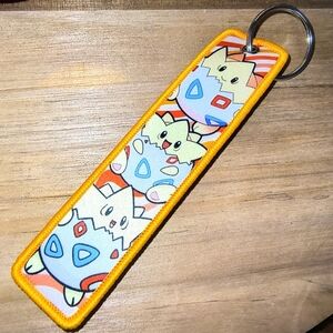 Women’s Jewelry Fashion Cute Cool Colorful Pokémon Togepi Embroidered Keychain